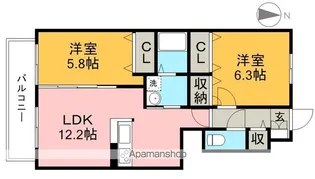 シャーメゾン・コディーノB棟【1階】の間取り