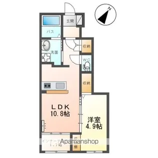 ルミーナ開成【105号室】の間取り