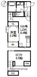 エムグランツ箱崎東【201号室】の間取り