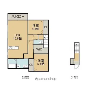 エヌフルールB【201号室】の間取り
