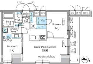 パークアクシス板橋本町ステーションゲート【7階】の間取り