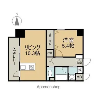 ル・コンセルト本陣【706号室】の間取り