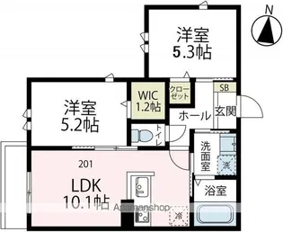 ツァプフェン鎌倉【201号室号室】の間取り