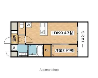 Alivis Shimo-Shinjo SoL TERRACE【4階】の間取り