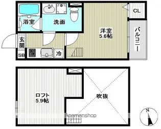 レフィナードカメオカ【2階】の間取り