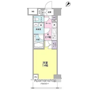 グラマシー横濱関内【7階】の間取り