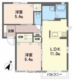 メゾン・エルム A棟【202号室】の間取り