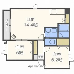 サウスフェアリー【101号室】の間取り