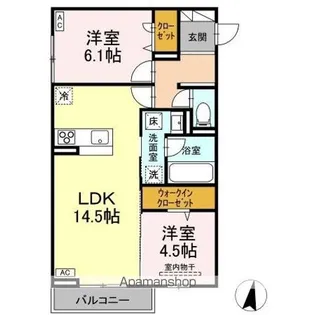 DーROOMフィオーレ【2階】の間取り
