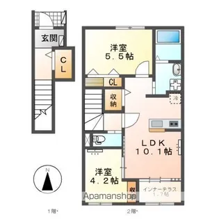 コンフォール青山【2階】の間取り