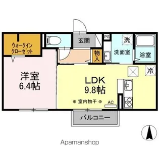 ラフィーネ フジ【1階】の間取り
