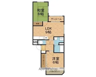 プティシャトー【101号室】の間取り