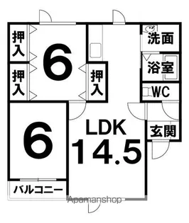 パレス鳥海【1階】の間取り