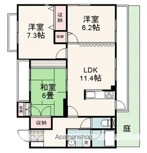 パティオコート【1C号室】の間取り