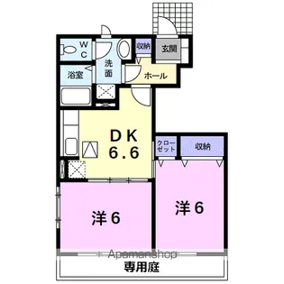 ソレイユ冨貴B【1階】の間取り