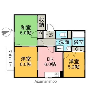 グランシャリオ【A201号室】の間取り