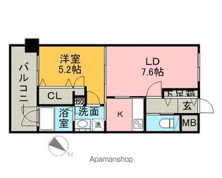 エンクレスト天神南Ⅲ【10階】の間取り