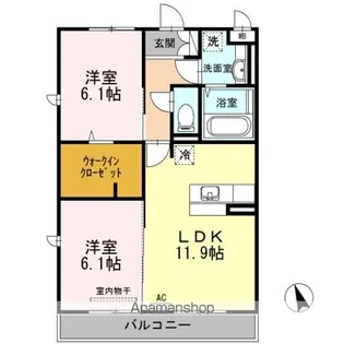 ブリエドゥA棟【305号室】の間取り