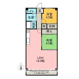 2LDKの間取り画像