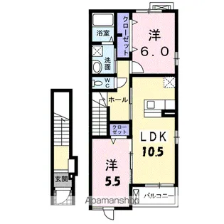 スウィートガーデン C【2階】の間取り