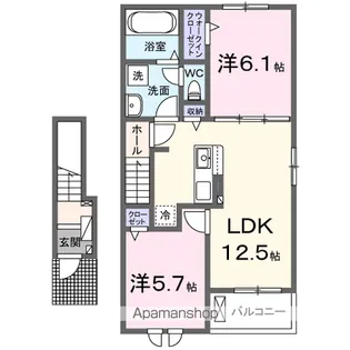 メルヴェーユ Ⅳ【2階】の間取り