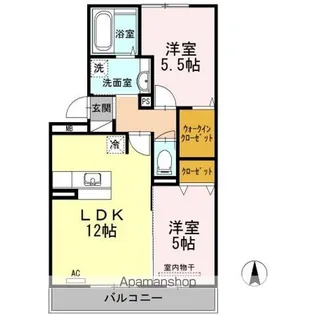 ラビエール南松永【2階】の間取り