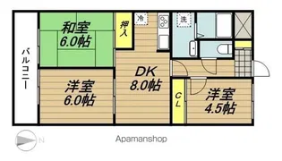 サンノーブル北戸田【3階】の間取り