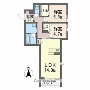 DOLCE CASA野田町【2階】の間取り