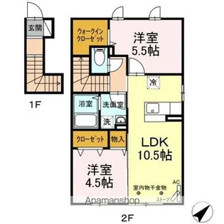 ピデェレア【2階】の間取り