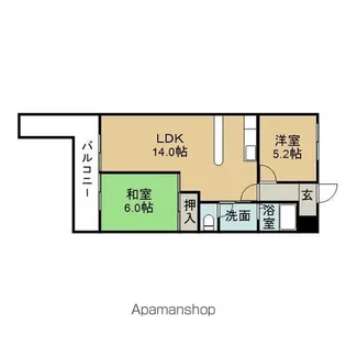 2LDKの間取り画像