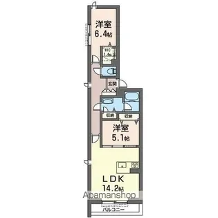 ラ アスセーナ【203号室】の間取り