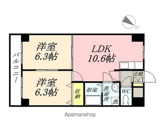 サニーヒルズ大福【5階】の間取り