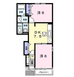 パルク・フィオーレA【1階】の間取り