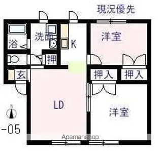 ウィングス神島W【1階】の間取り