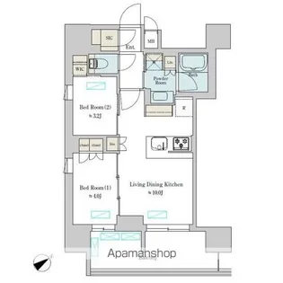 BRILLIA IST 大井町【12階】の間取り