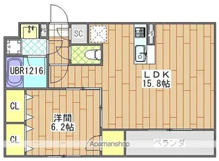 サンライト【2階】の間取り