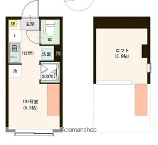 ル・ブラン小岩【101号室号室】の間取り
