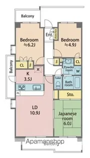 川越パークホームズ【12階】の間取り