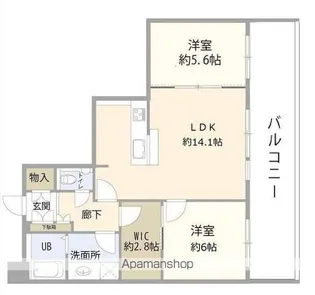 ・ディアマークスキャピタルタワー【28階】の間取り