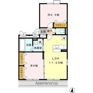 アサミアルジャン【2階】の間取り