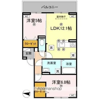 グラシア春日【1階】の間取り