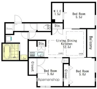 ラディアント桜上水【2階】の間取り