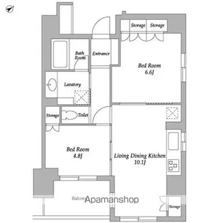 HF若松河田レジデンス【4階】の間取り