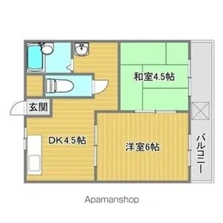 コーポ稲名【1階】の間取り