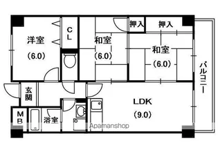 マンショングランメール【605号室】の間取り