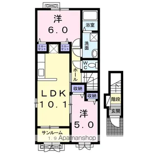 長野県上伊那郡箕輪町大字中箕輪【アパート】の間取り