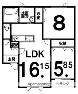 ノルドK【102号室】の間取り
