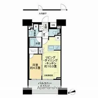 ルフォンリブレ浜松町 キャナルマークス【6階】の間取り