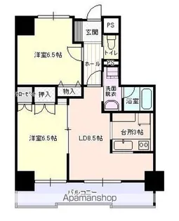 プロスペール桜城【803号室】の間取り