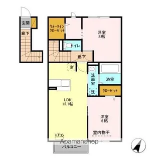 キャトルセゾン G【2階】の間取り